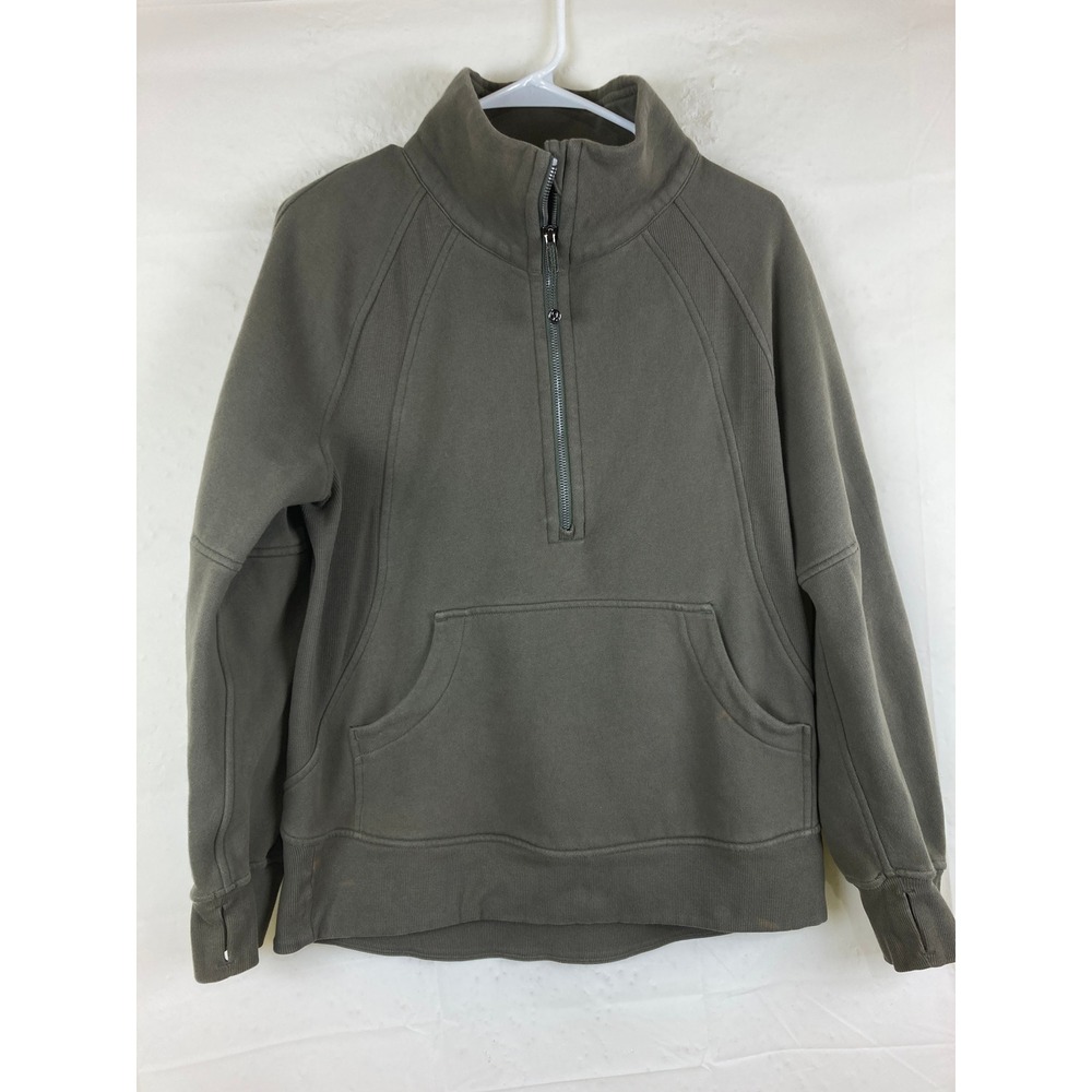 Lululemon Scuba Oversized Half Zip Hoodie Womens XS/S Olive Green Sweatshirt